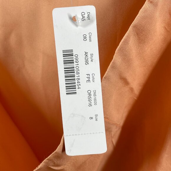 NEW J Crew Collection Skirt Womens 8 orange silk straight midi preppy colorful - Picture 6 of 10